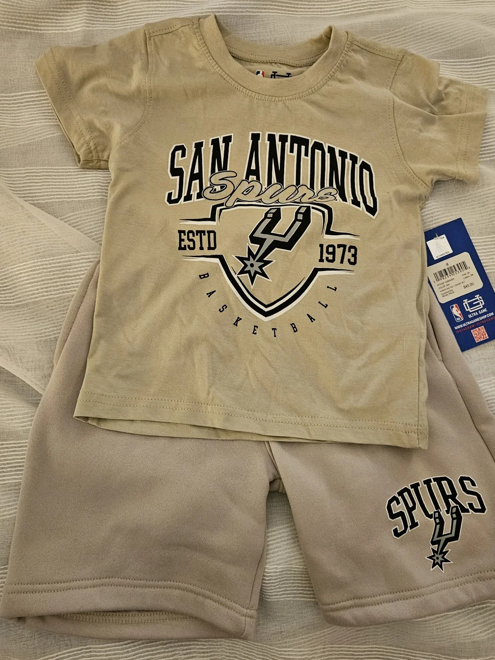 4T -NBA Kids Tan San Antonio Spurs Tee & Shorts Set